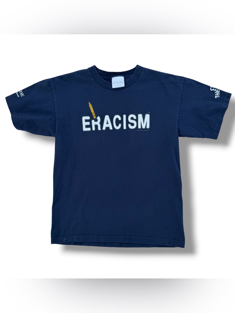 Vintage 90s Eracism “Stop The Hate” T-Shirt Navy Blue Size Large